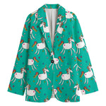 Doodle Unicorn Pattern Print Women's Blazer