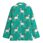 Doodle Unicorn Pattern Print Women's Blazer