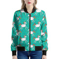 Doodle Unicorn Pattern Print Women's Bomber Jacket