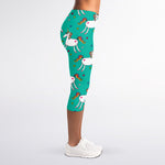 Doodle Unicorn Pattern Print Women's Capri Leggings