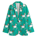 Doodle Unicorn Pattern Print Women's Cotton Blazer