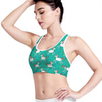 Doodle Unicorn Pattern Print Women's Sports Bra
