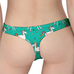 Doodle Unicorn Pattern Print Women's Thong