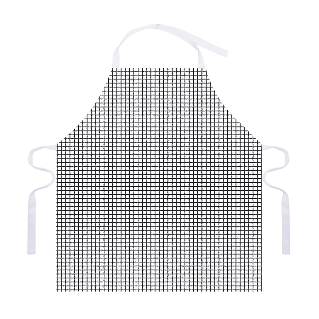 Doodle Windowpane Pattern Print Adjustable Apron