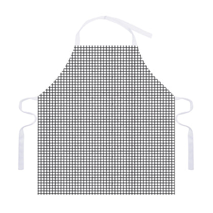 Doodle Windowpane Pattern Print Adjustable Apron
