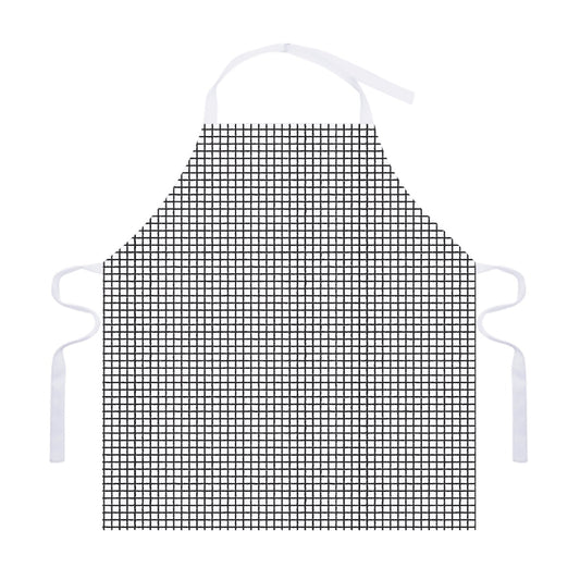 Doodle Windowpane Pattern Print Adjustable Apron
