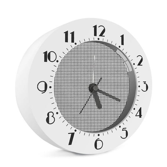 Doodle Windowpane Pattern Print Alarm Clock