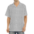 Doodle Windowpane Pattern Print Aloha Shirt
