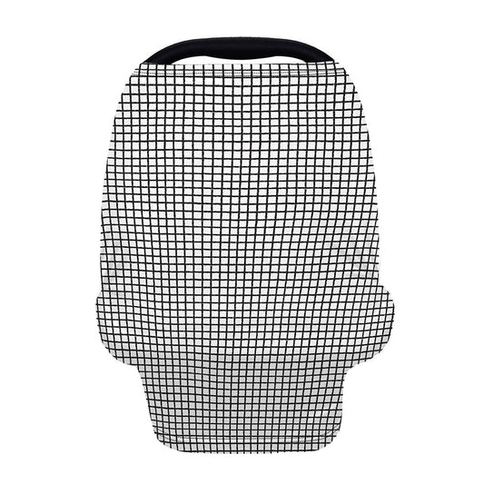 Doodle Windowpane Pattern Print Baby Seat Cover
