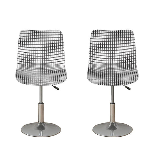 Doodle Windowpane Pattern Print Bar Stool Covers