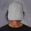 Doodle Windowpane Pattern Print Baseball Cap