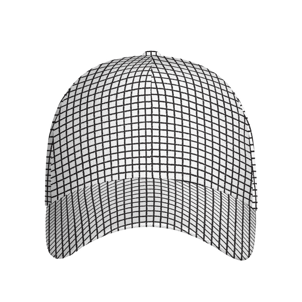 Doodle Windowpane Pattern Print Baseball Cap