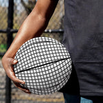 Doodle Windowpane Pattern Print Basketball