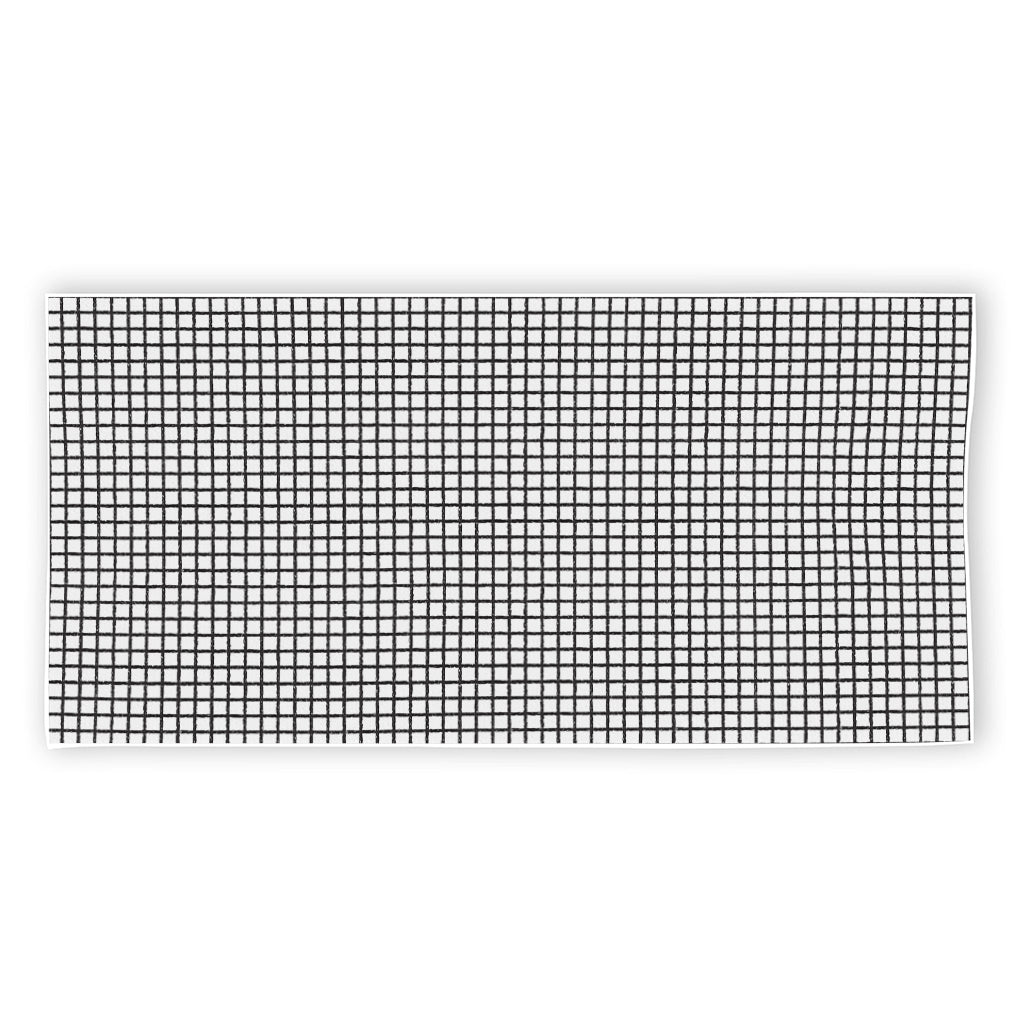 Doodle Windowpane Pattern Print Beach Towel
