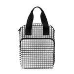 Doodle Windowpane Pattern Print Bible Tote Bag