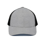Doodle Windowpane Pattern Print Black Mesh Trucker Cap
