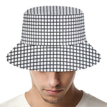 Doodle Windowpane Pattern Print Bucket Hat