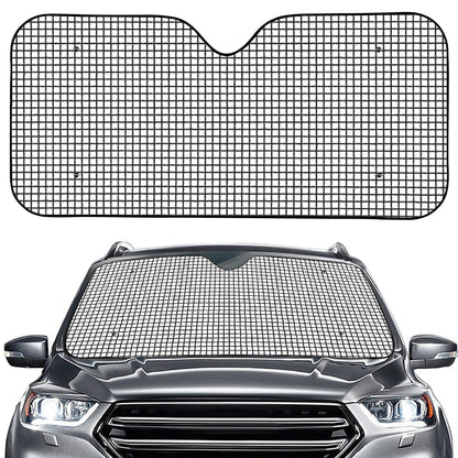Doodle Windowpane Pattern Print Car Windshield Sun Shade