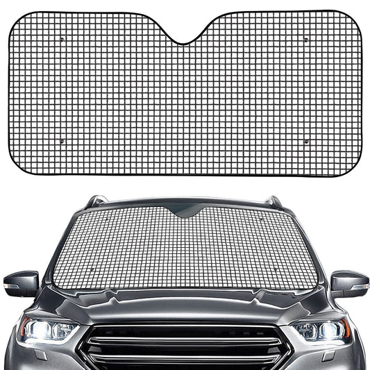 Doodle Windowpane Pattern Print Car Windshield Sun Shade