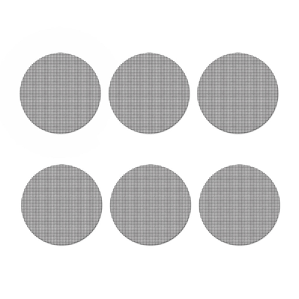 Doodle Windowpane Pattern Print Coaster Set