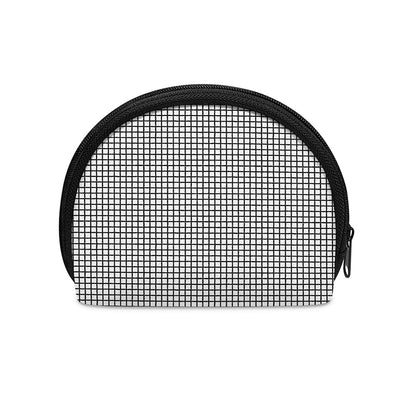 Doodle Windowpane Pattern Print Coin Purse