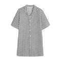 Doodle Windowpane Pattern Print Cotton Hawaiian Shirt