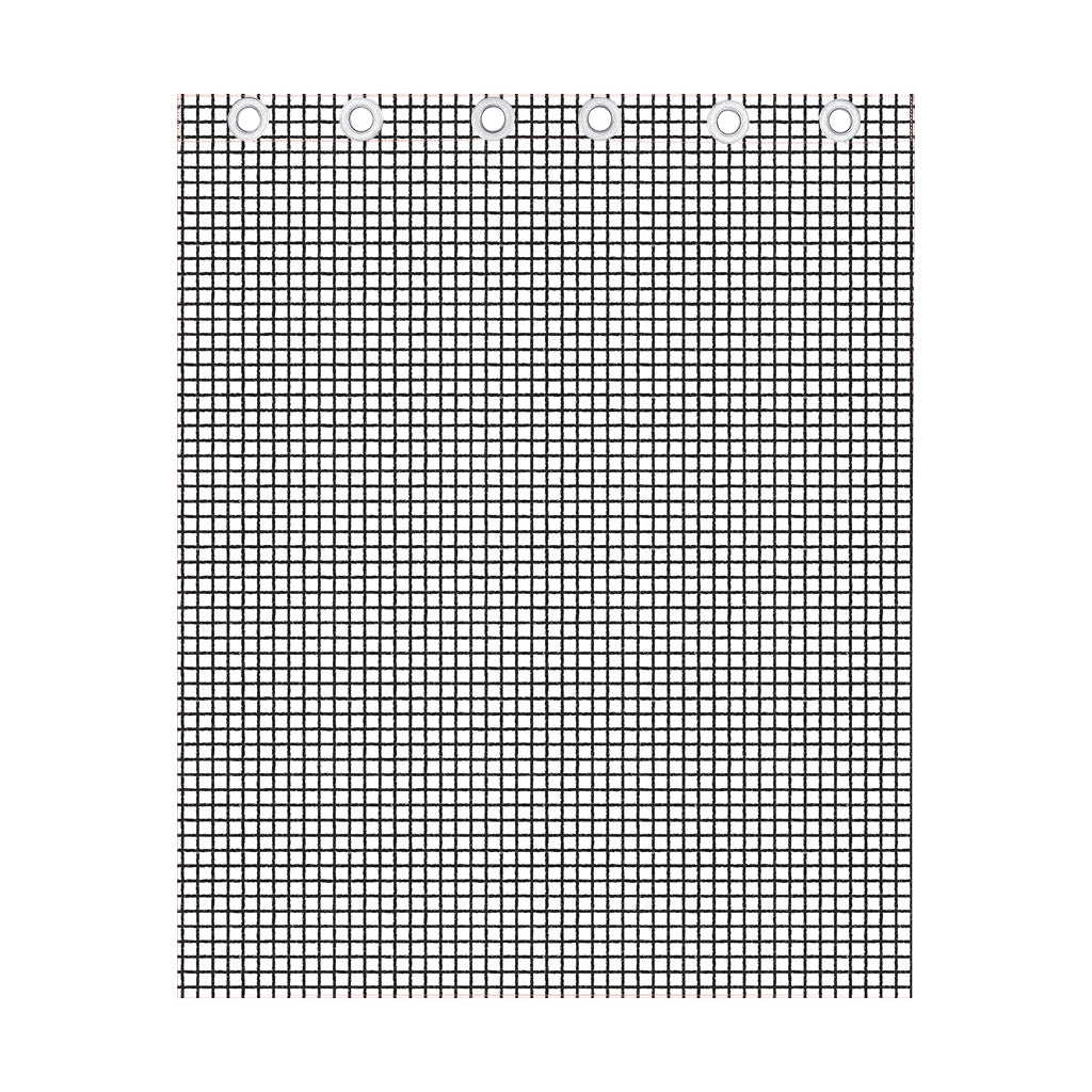 Doodle Windowpane Pattern Print Curtain