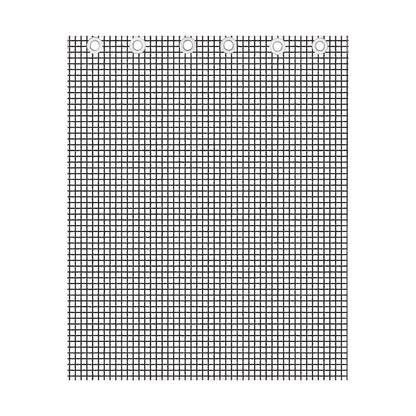 Doodle Windowpane Pattern Print Curtain