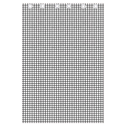 Doodle Windowpane Pattern Print Curtain