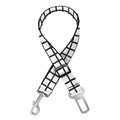 Doodle Windowpane Pattern Print Dog Seat Belt
