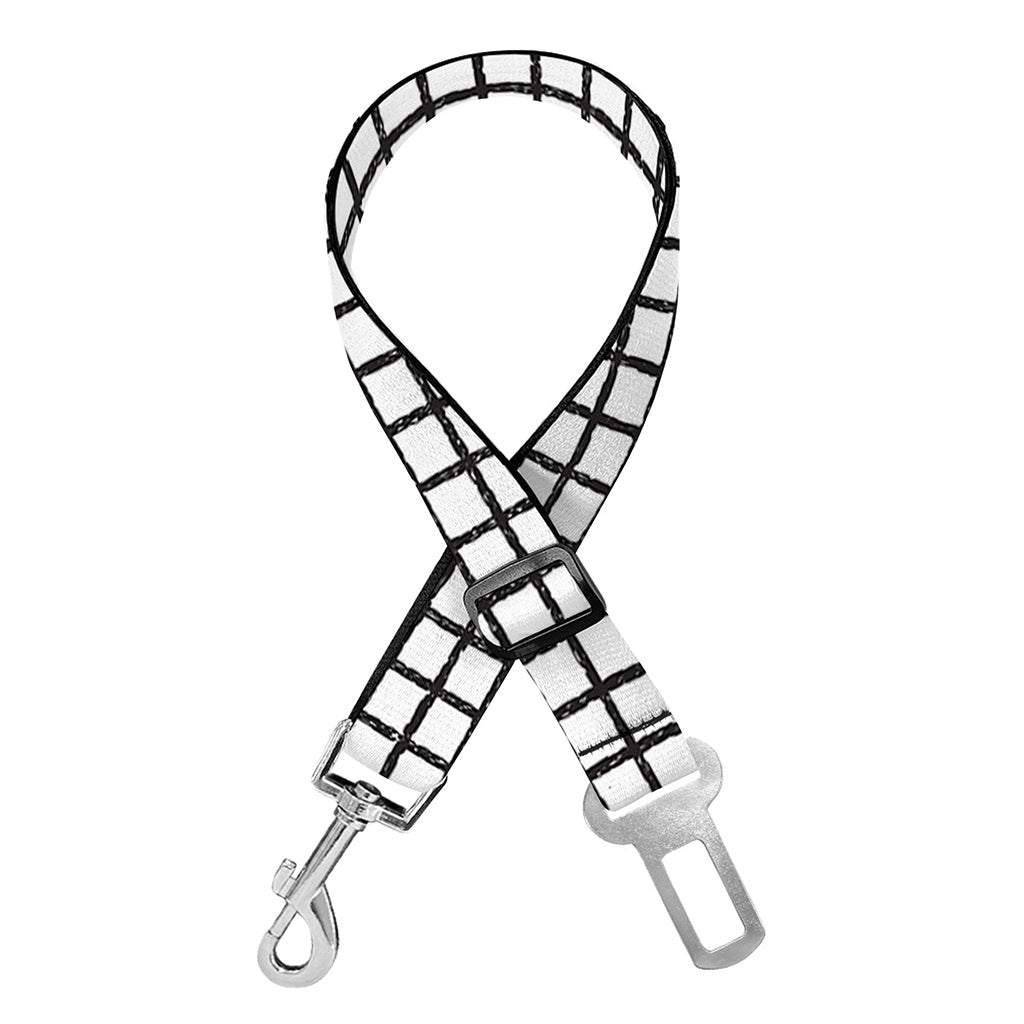 Doodle Windowpane Pattern Print Dog Seat Belt
