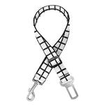 Doodle Windowpane Pattern Print Dog Seat Belt