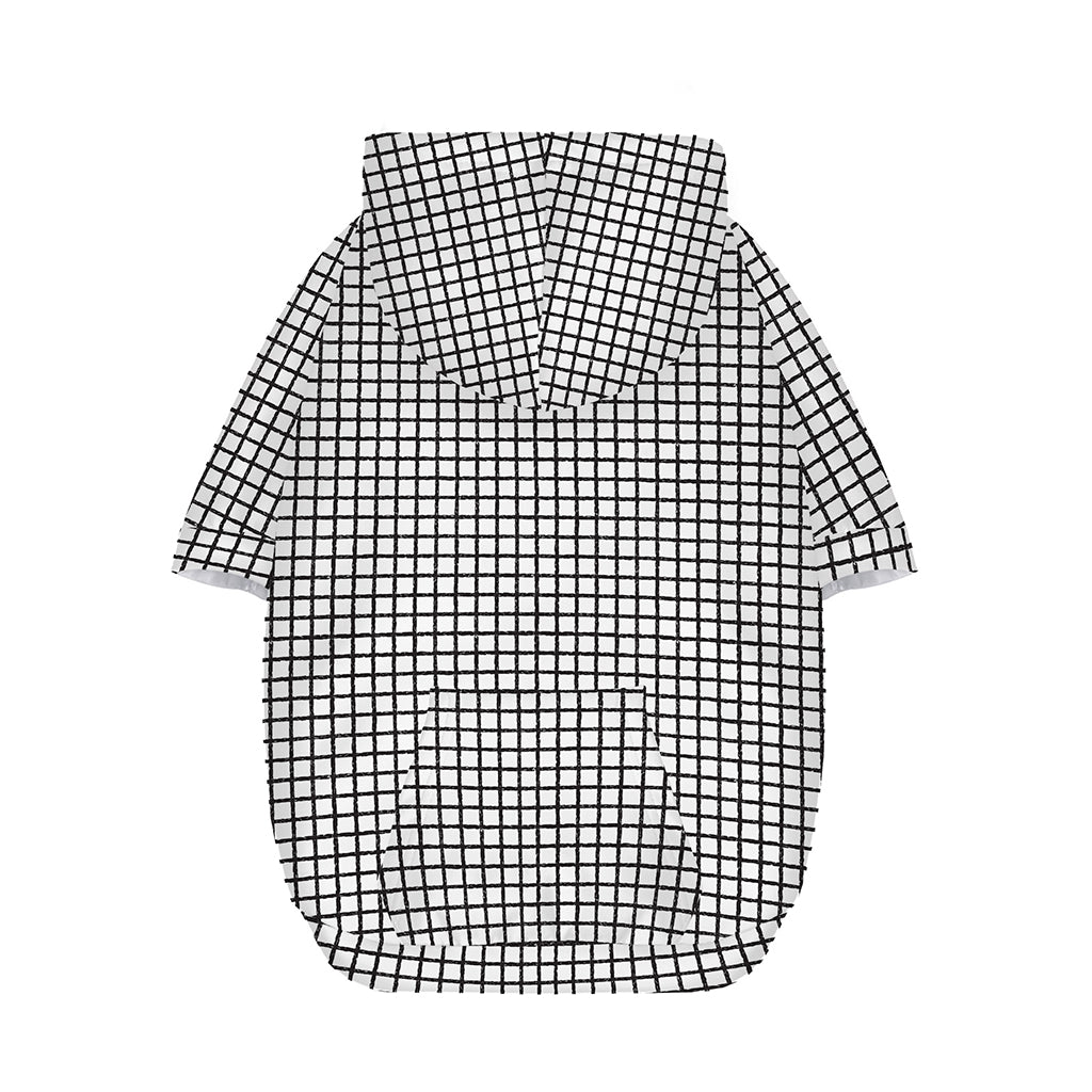 Doodle Windowpane Pattern Print Dog Zip Up Hoodie