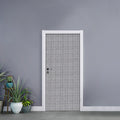Doodle Windowpane Pattern Print Door Sticker