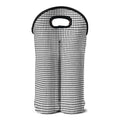 Doodle Windowpane Pattern Print Double Neoprene Wine Tote