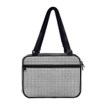 Doodle Windowpane Pattern Print Double Strap Bible Bag