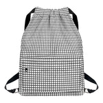 Doodle Windowpane Pattern Print Drawstring Backpack