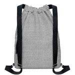 Doodle Windowpane Pattern Print Drawstring Backpack