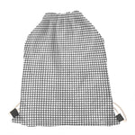 Doodle Windowpane Pattern Print Drawstring Bag