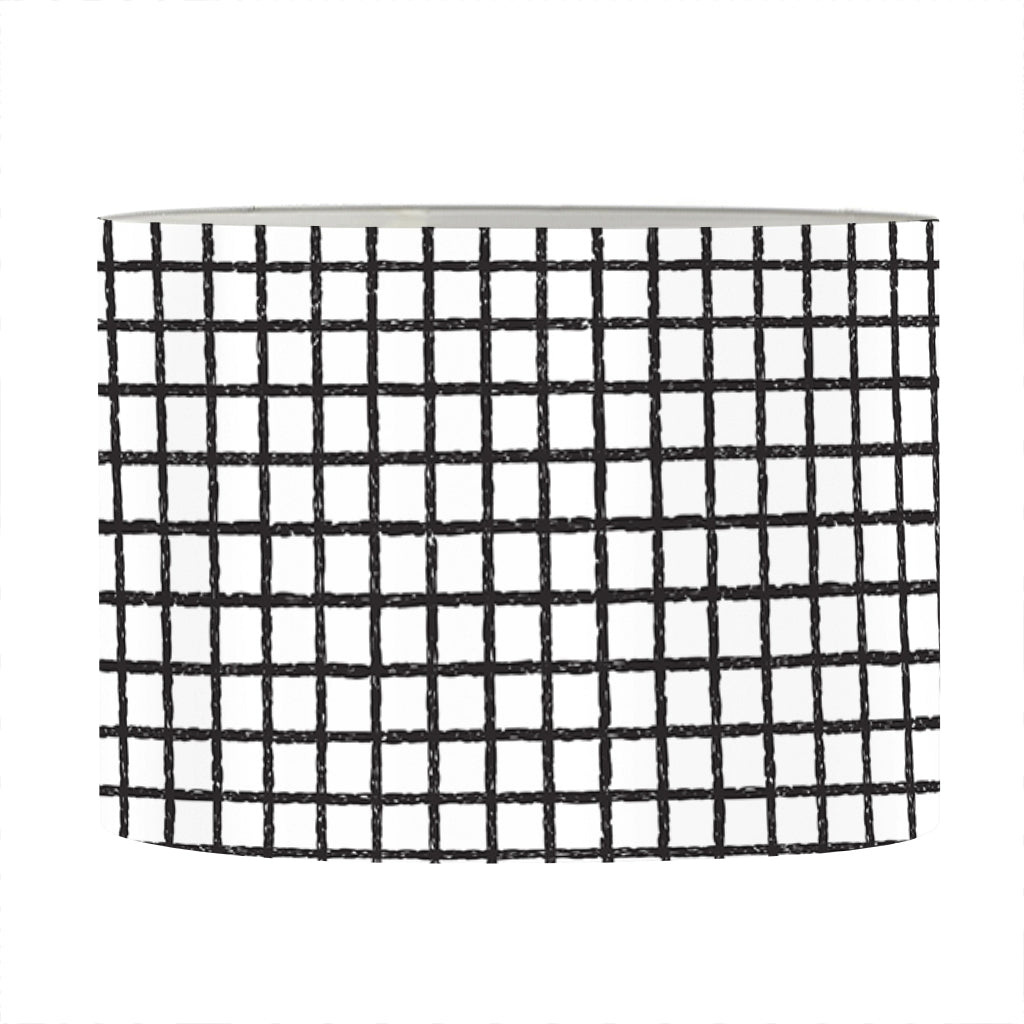Doodle Windowpane Pattern Print Drum Lamp Shade