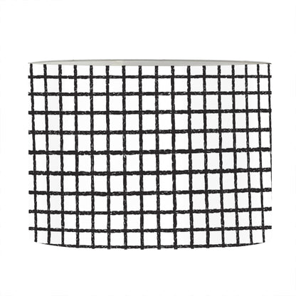 Doodle Windowpane Pattern Print Drum Lamp Shade