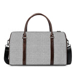 Doodle Windowpane Pattern Print Duffle Bag
