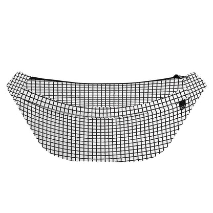 Doodle Windowpane Pattern Print Fanny Pack