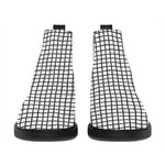 Doodle Windowpane Pattern Print Flat Ankle Boots