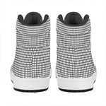 Doodle Windowpane Pattern Print High Top Leather Sneakers