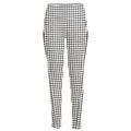 Doodle Windowpane Pattern Print High-Waisted Pocket Leggings