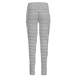 Doodle Windowpane Pattern Print High-Waisted Pocket Leggings