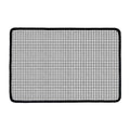 Doodle Windowpane Pattern Print Kitchen Mat