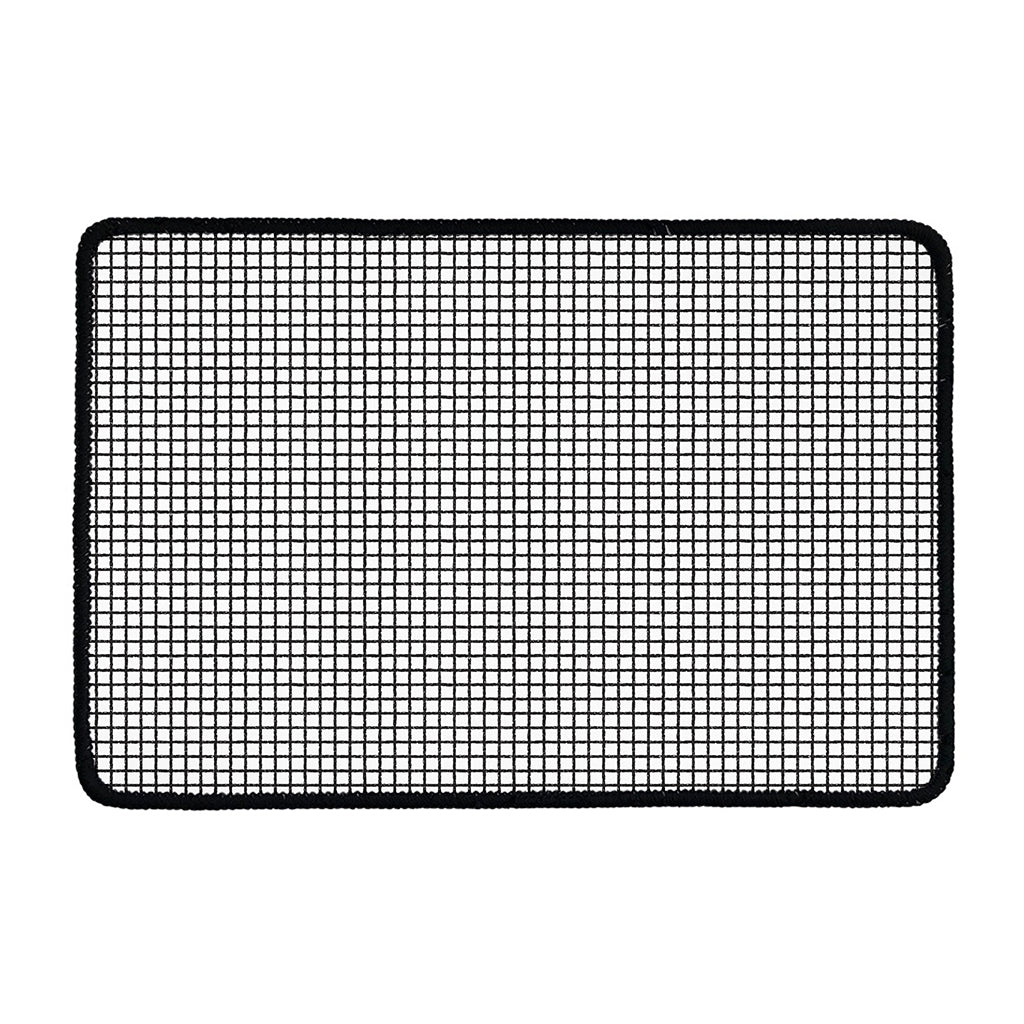 Doodle Windowpane Pattern Print Kitchen Mat