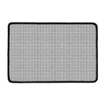 Doodle Windowpane Pattern Print Kitchen Mat